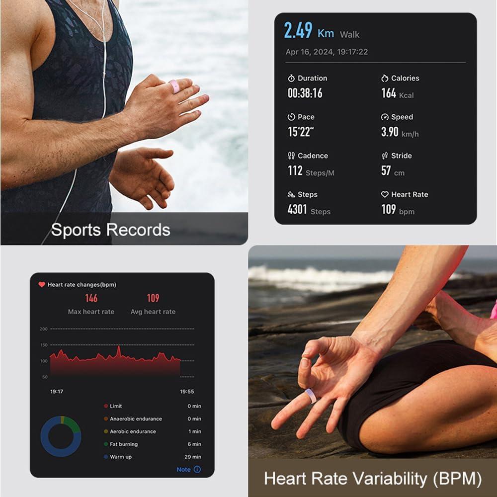 Anillo Inteligente SMTECH R5P Rosa Cerámica #8 Salud Fitness