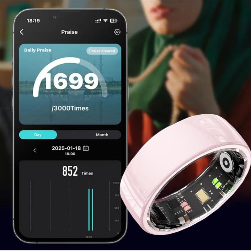 Anillo Inteligente SMTECH R5P Rosa Cerámica #8 Salud Fitness