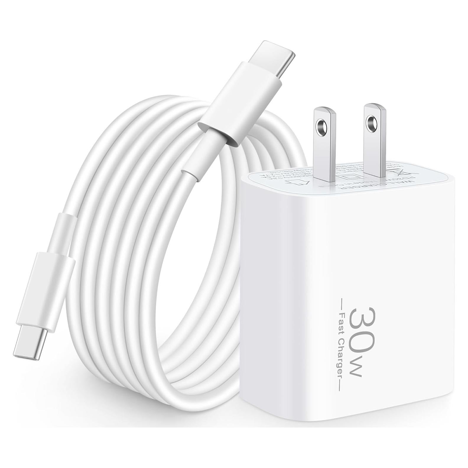 Cargador Rápido USB C 30W para Google Pixel 9/8/7 con Cable 1.83m