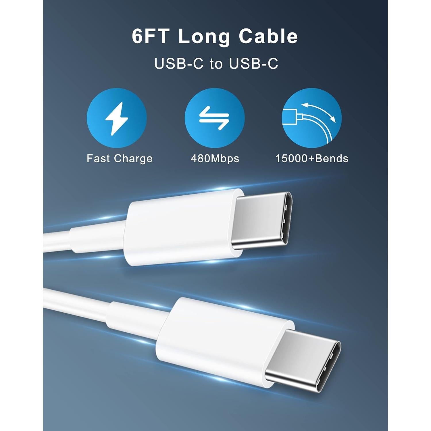 Cargador Rápido USB C 30W para Google Pixel 9/8/7 con Cable 1.83m