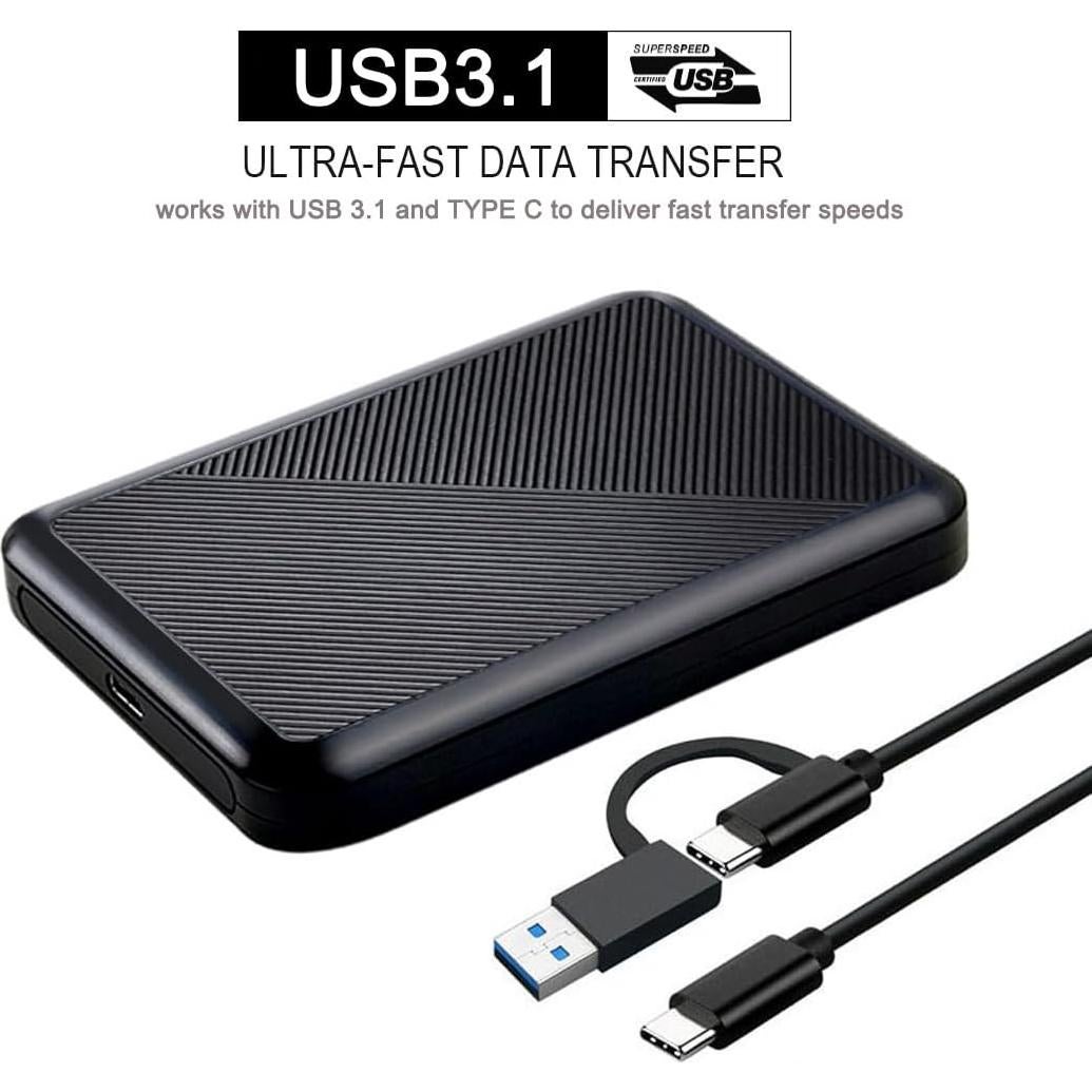Disco Duro Externo Tianken 1TB USB 3.1 Tipo C Ultra Delgado