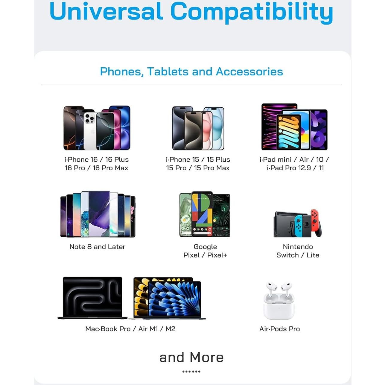 Cargador Rápido 20W USB-C para iPhone 15/16 y iPad Pro