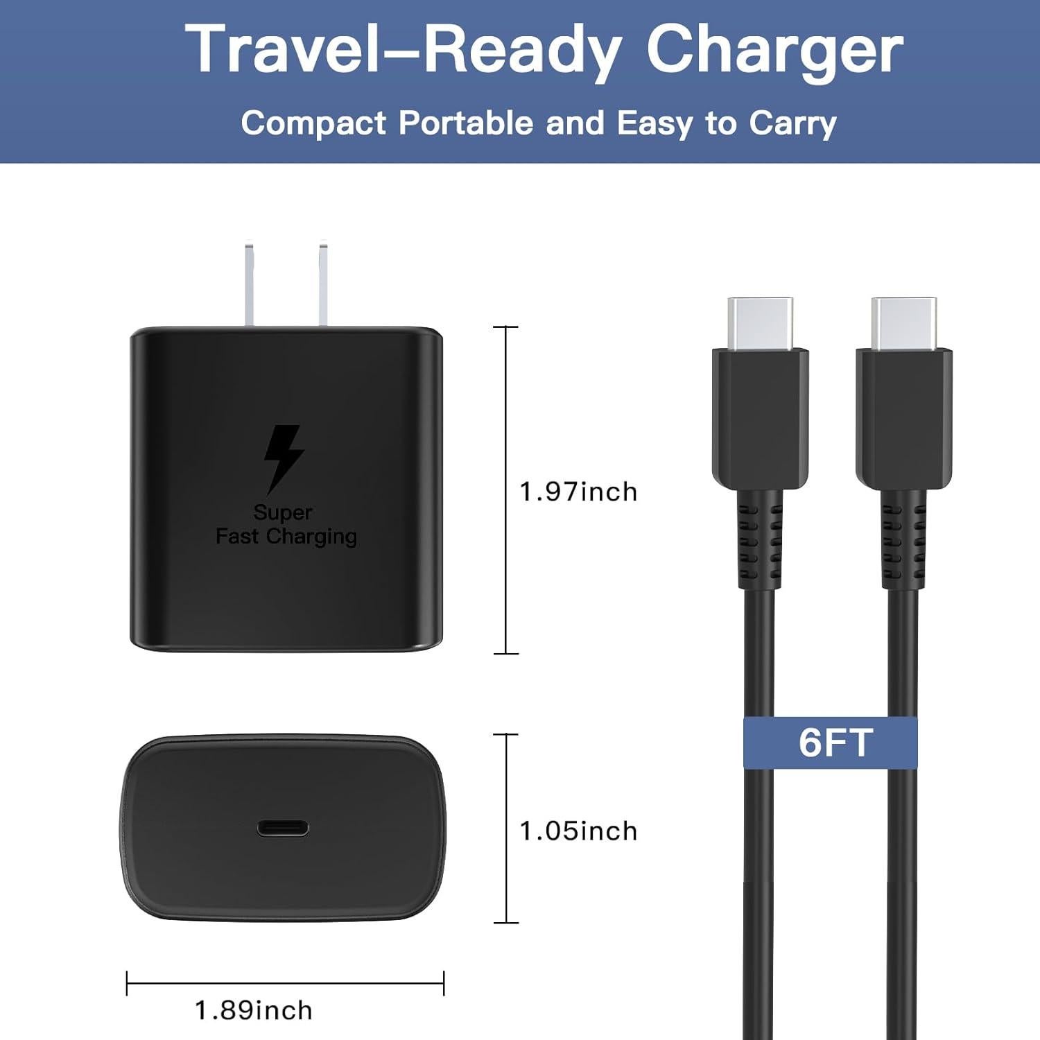 Cargador Rápido 45W Ximytec USB-C + 2 Cables 1.8M