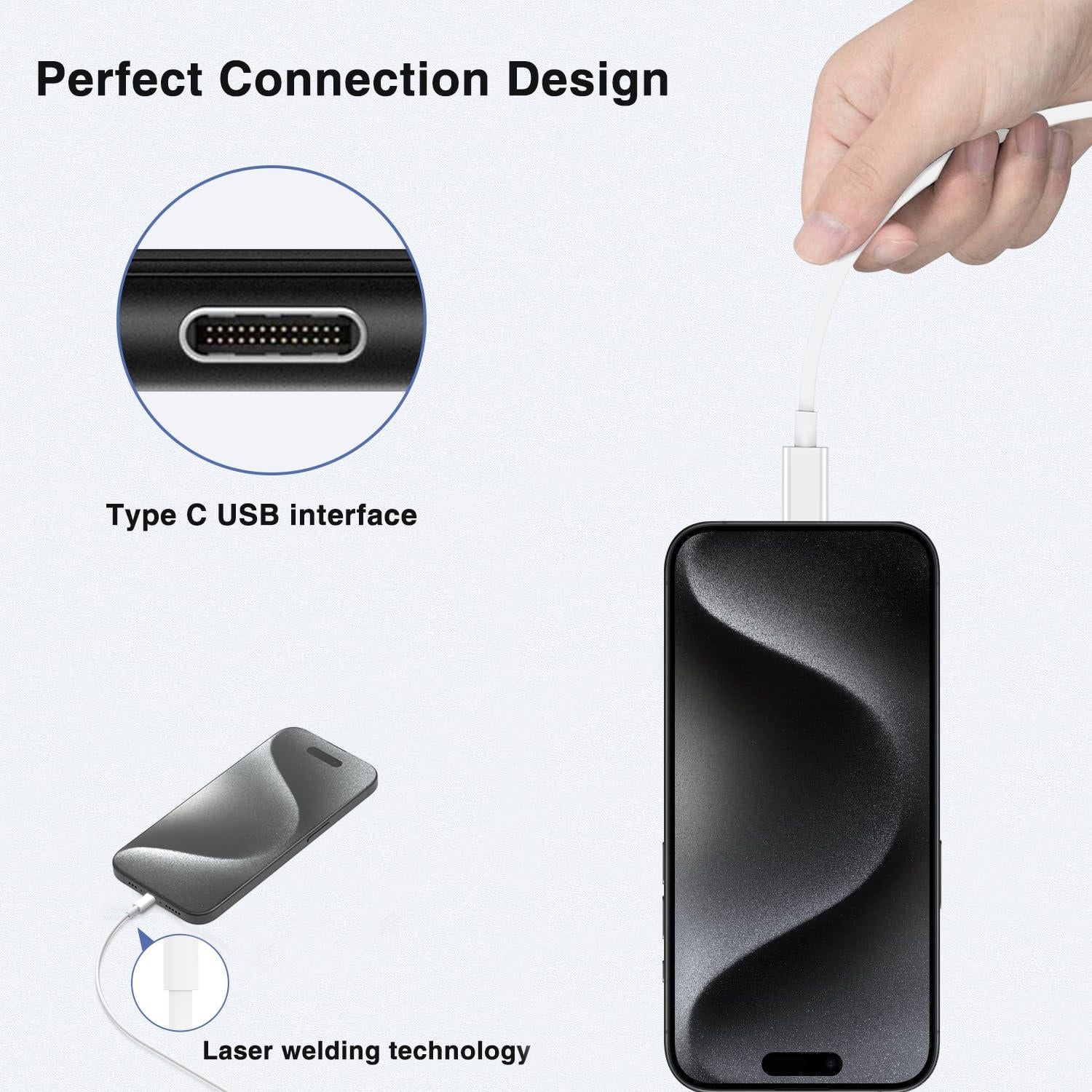 Cargador Rápido USB C 20W + Cable Tipo C 10 pies para iPhone