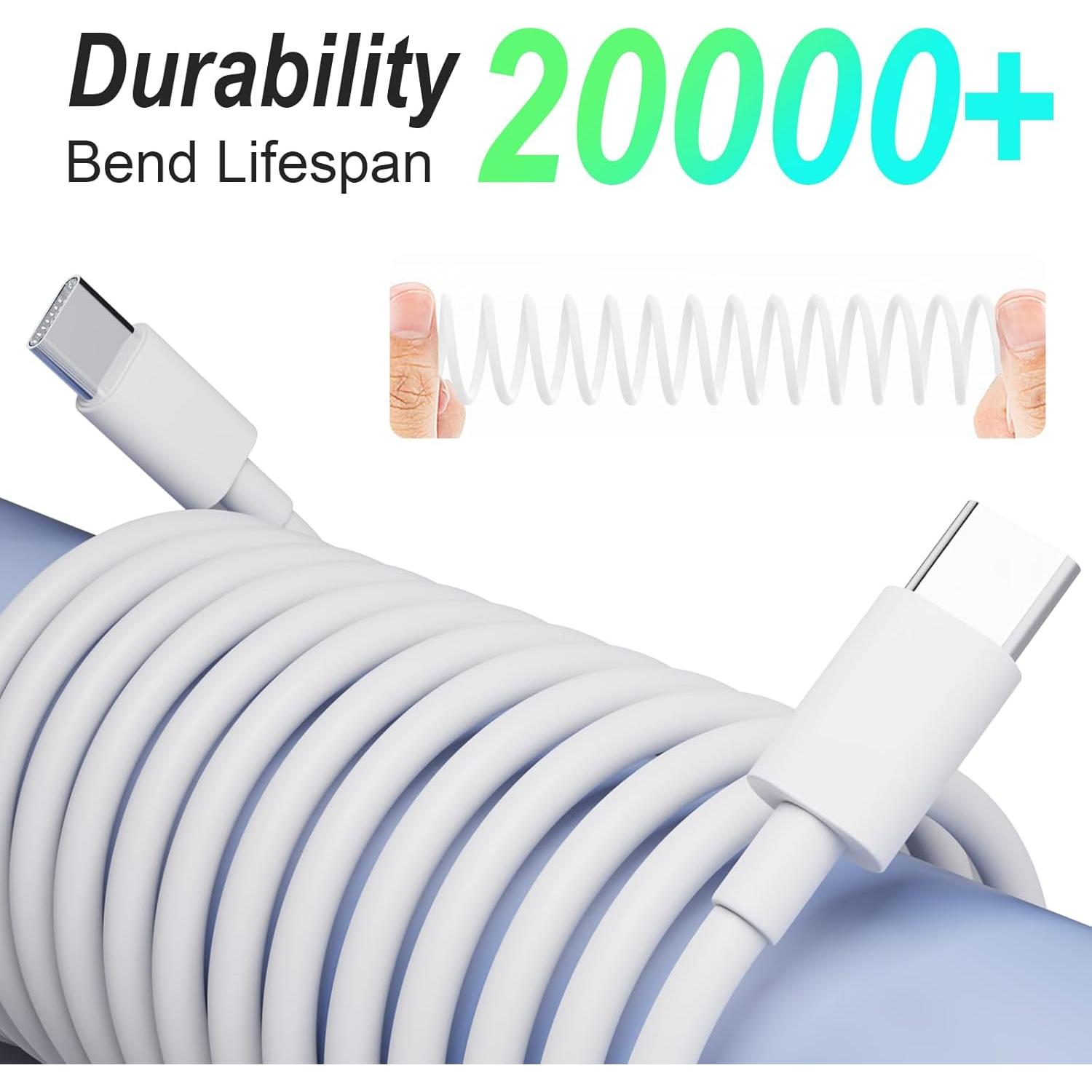 Cargador Rápido 20W USB-C YYDBS + 2 Cables 6 pies