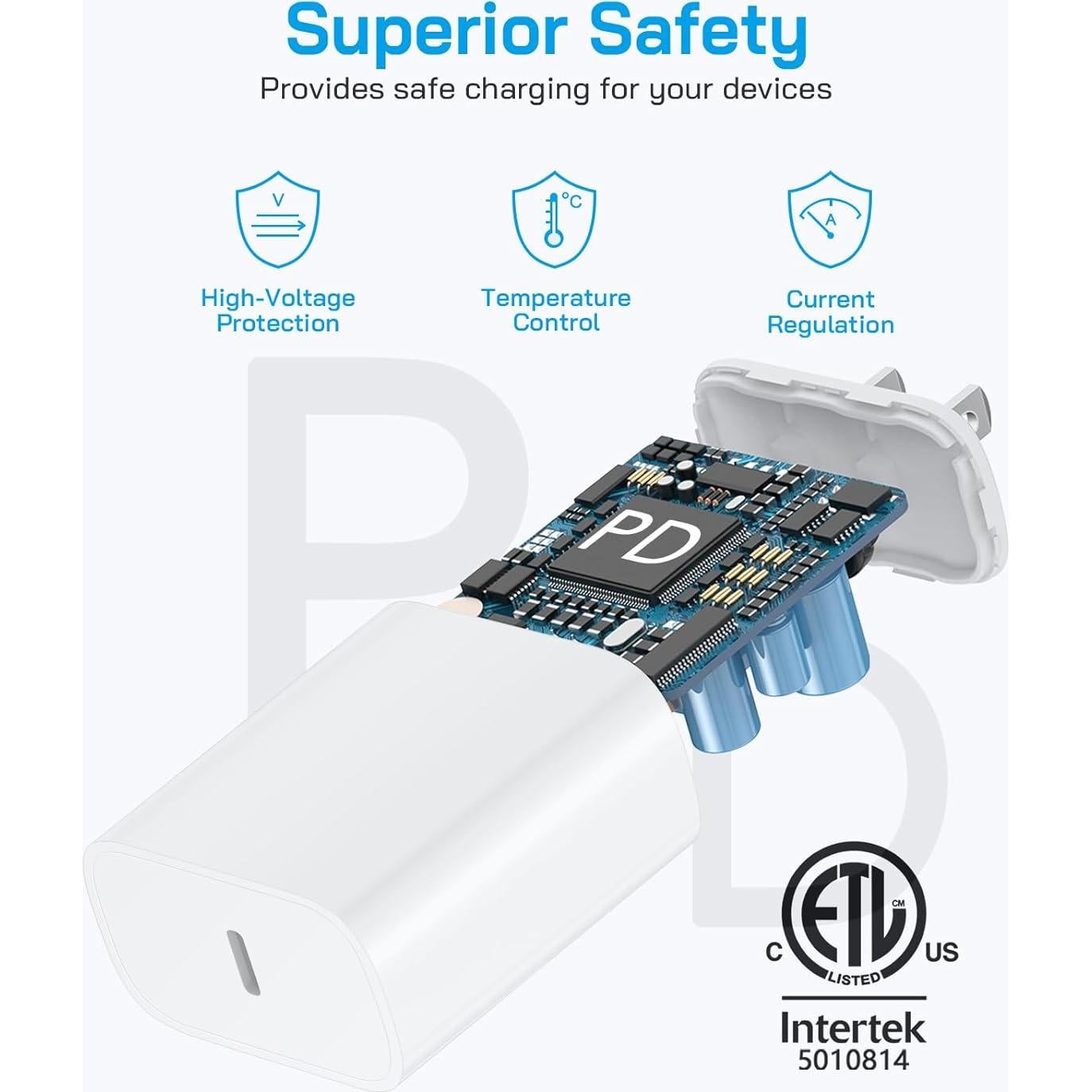 Cargador Rápido 20W PD USB-C para iPhone 15/16 y iPad