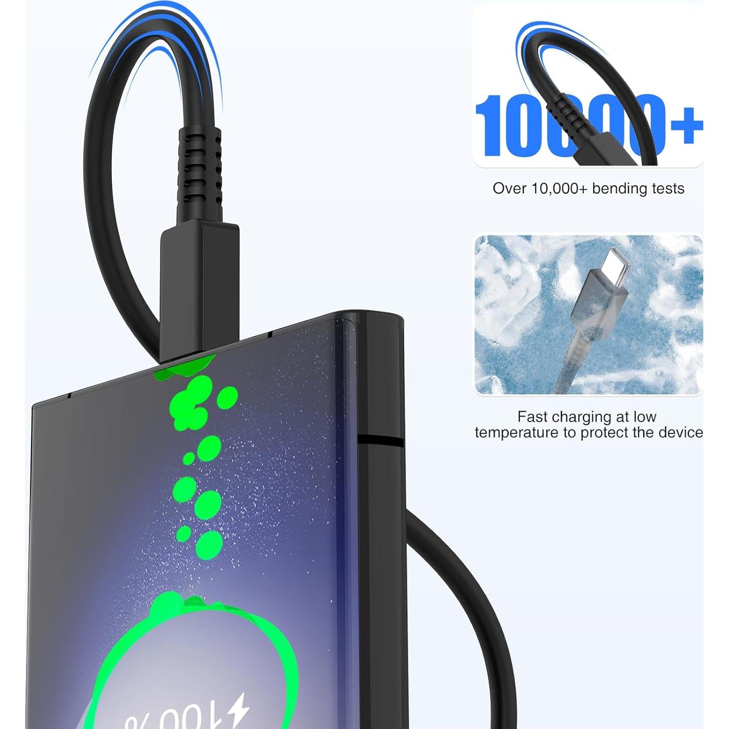 Cargador Super Rápido USB-C 45W Samsung + 2 Cables 6FT