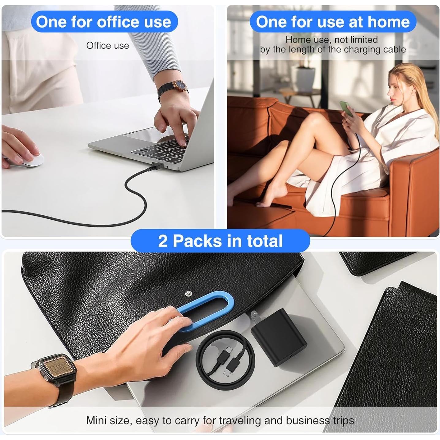 Cargador Super Rápido USB-C 45W Samsung + 2 Cables 6FT