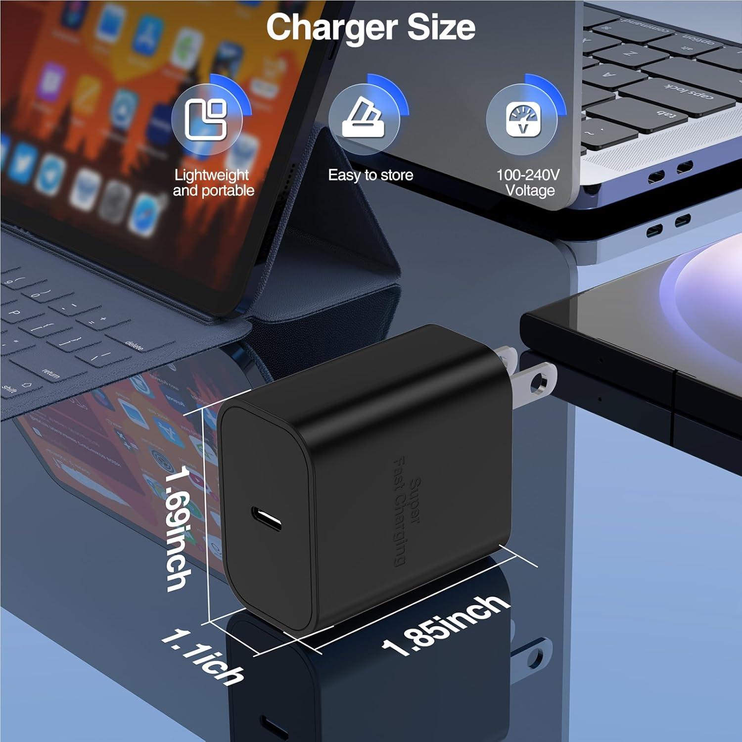 Cargador Rápido 45W Tipo C Chcela con Cable 3M para Samsung