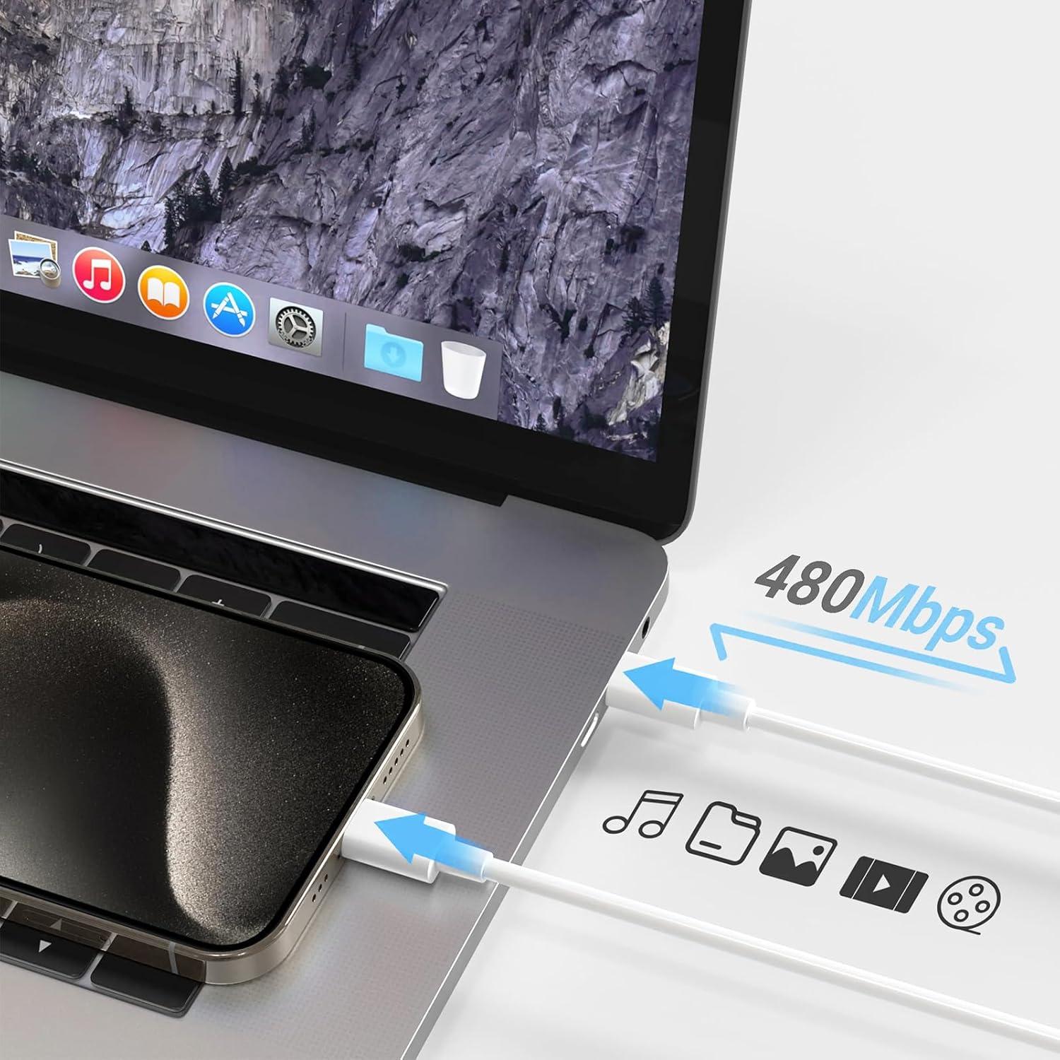 Cargador Rápido USB-C 20W para iPhone 16/15 - 3 Pack