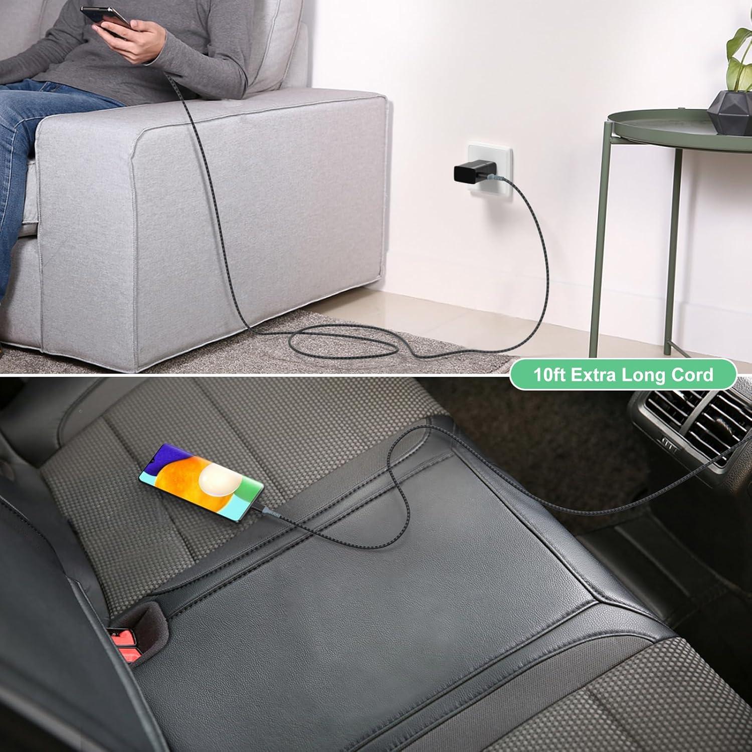 Cargador de pared rápido adaptativo Excgood con cable USB-C 3m