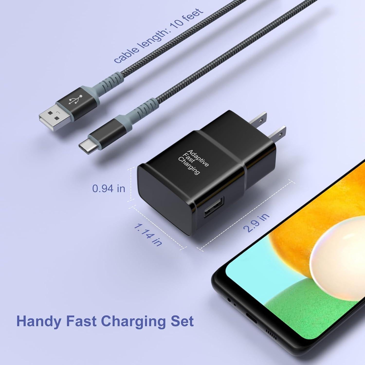 Cargador de pared rápido adaptativo Excgood con cable USB-C 3m