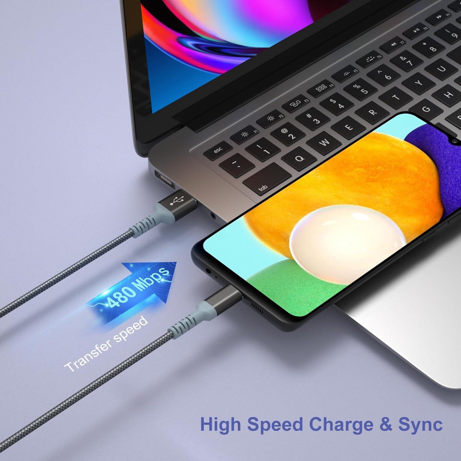 Cargador de pared rápido adaptativo Excgood con cable USB-C 3m