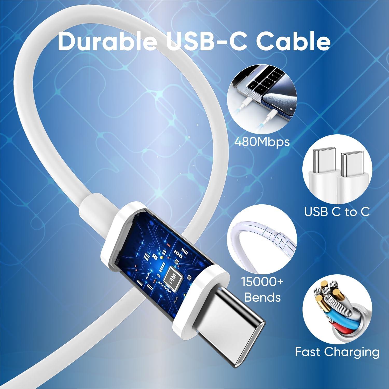 Cargador Rápido USB C 30W para iPhone 15 16 + Cable 3M