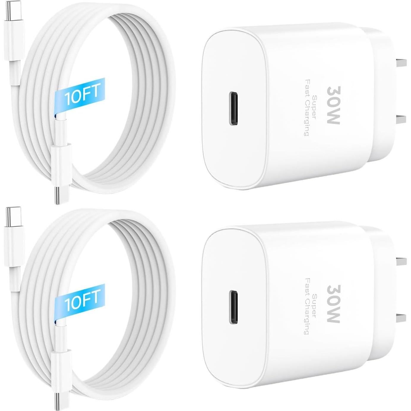 Cargador Rápido USB C 30W para iPhone 15 16 + Cable 3M