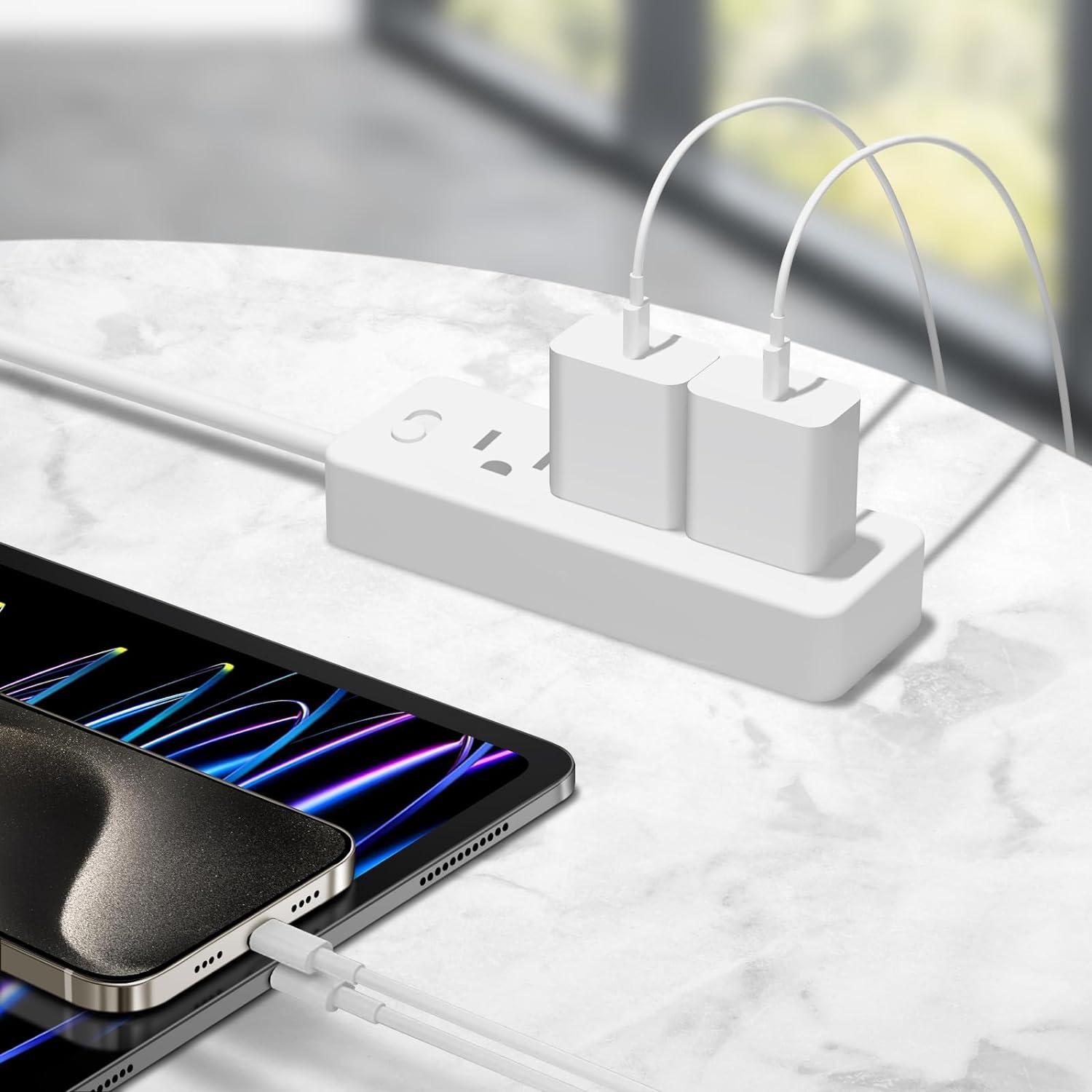 Cargador Rápido USB-C 20W + Cable 6 pies para iPhone 16/15