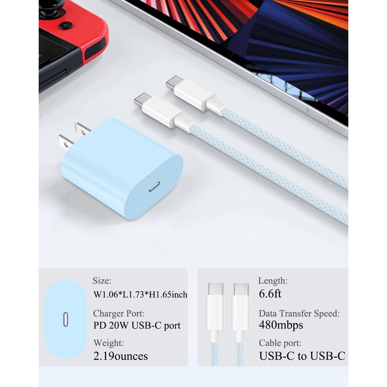 Cargador Rápido USB C 20W Shenzhen Hicon para iPad y iPhone