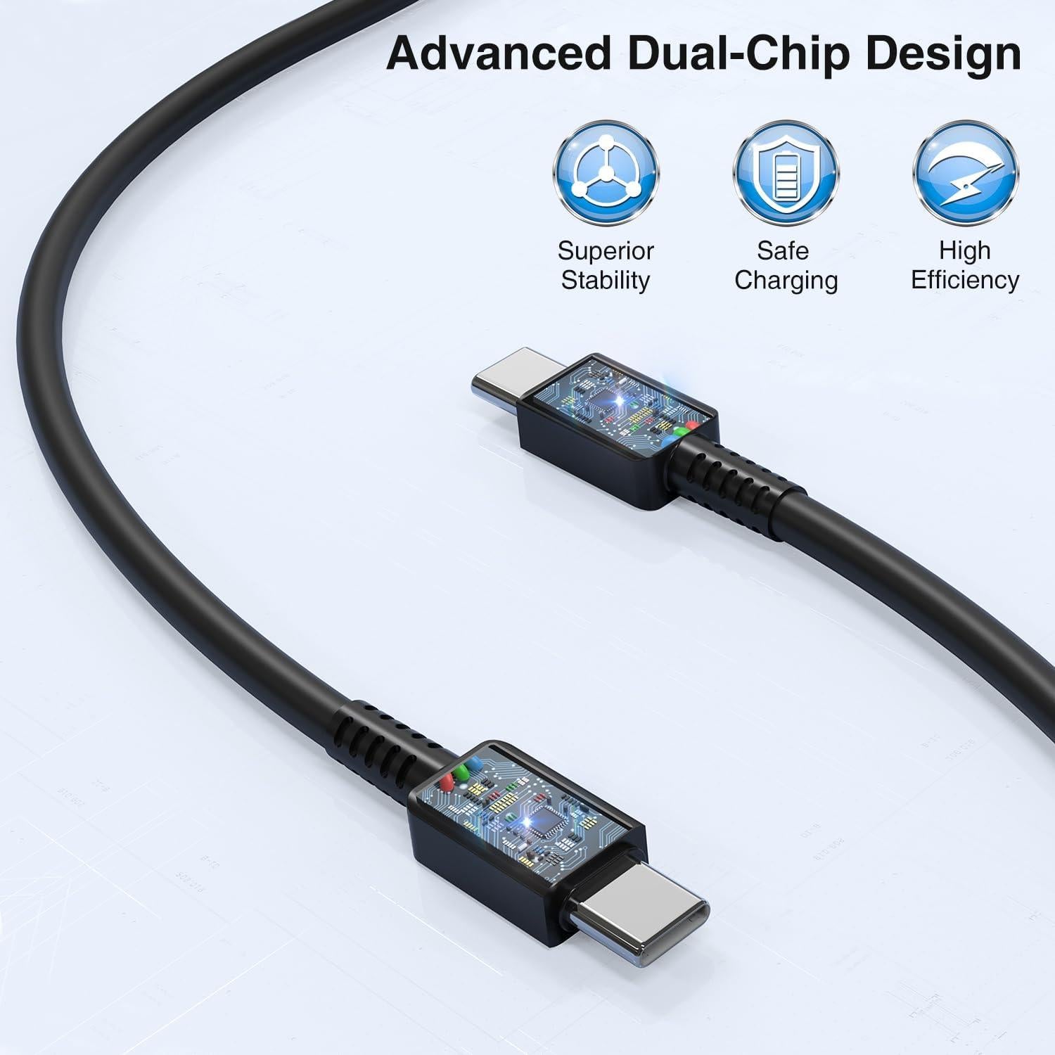 Cargador Rápido 45W Qalirvis + Cable USB C 10FT - 2 Pack