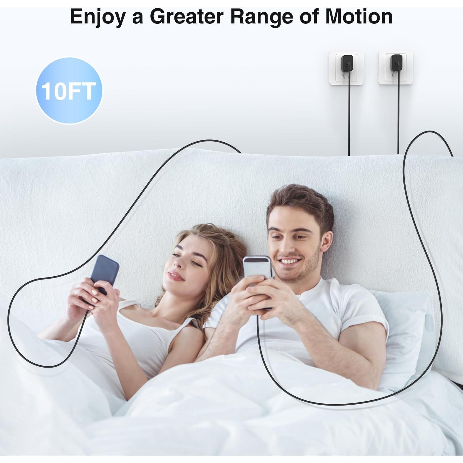 Cargador Rápido 45W Qalirvis + Cable USB C 10FT - 2 Pack