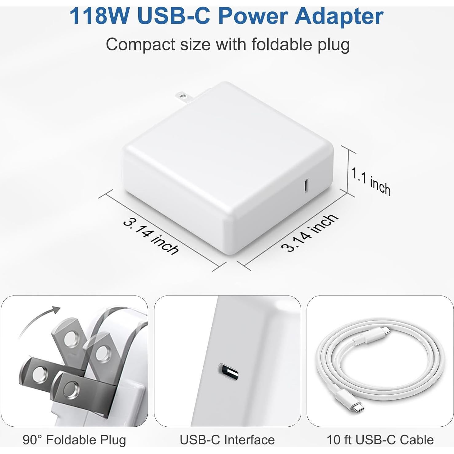 Cargador Rápido USB-C AITISI 118W para MacBook Pro/Air