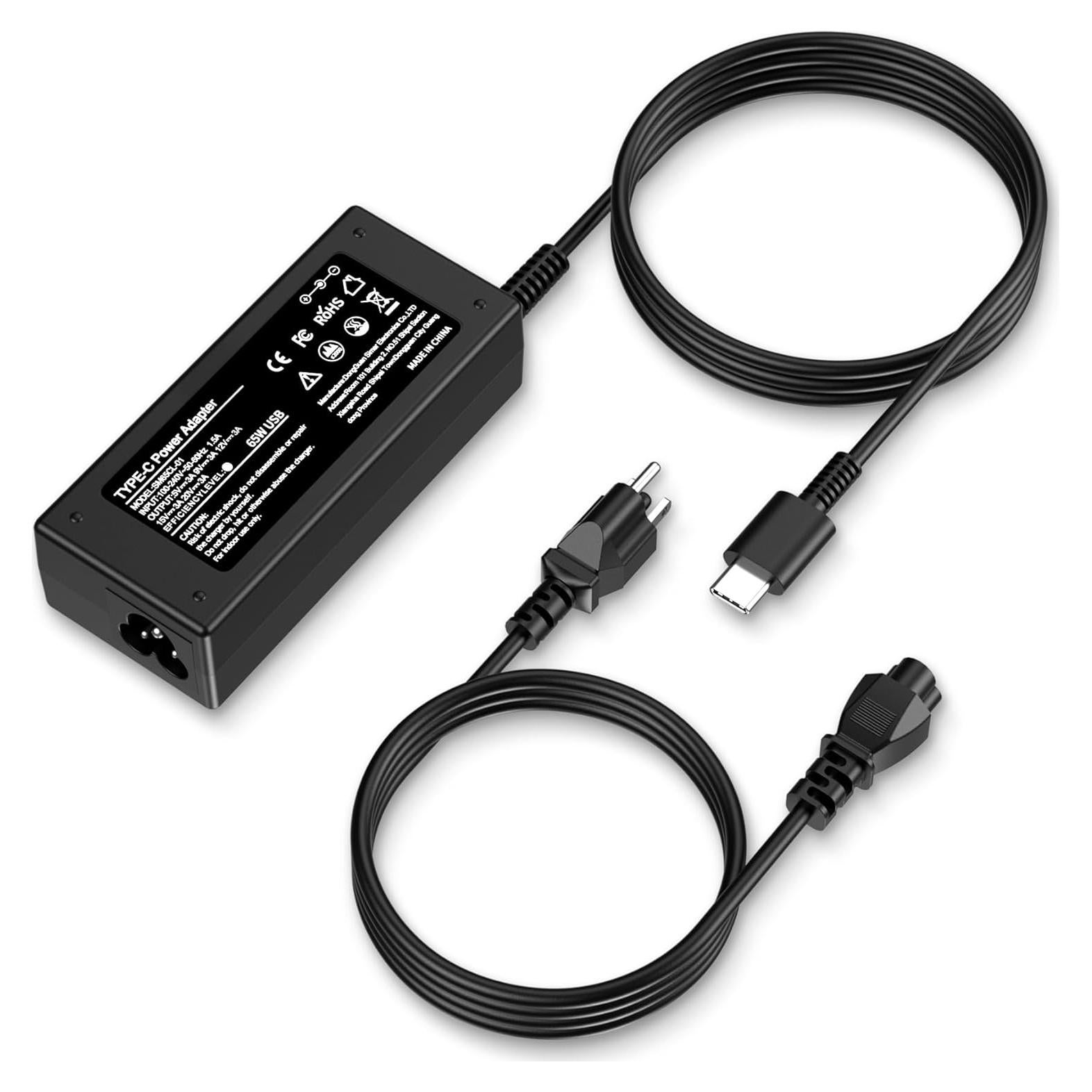 Universal 65W USB C Laptop Charger Compatible with Lenovo,HP, Dell, Acer, Asus, Samsung, Google and More, for Office, School, and Family