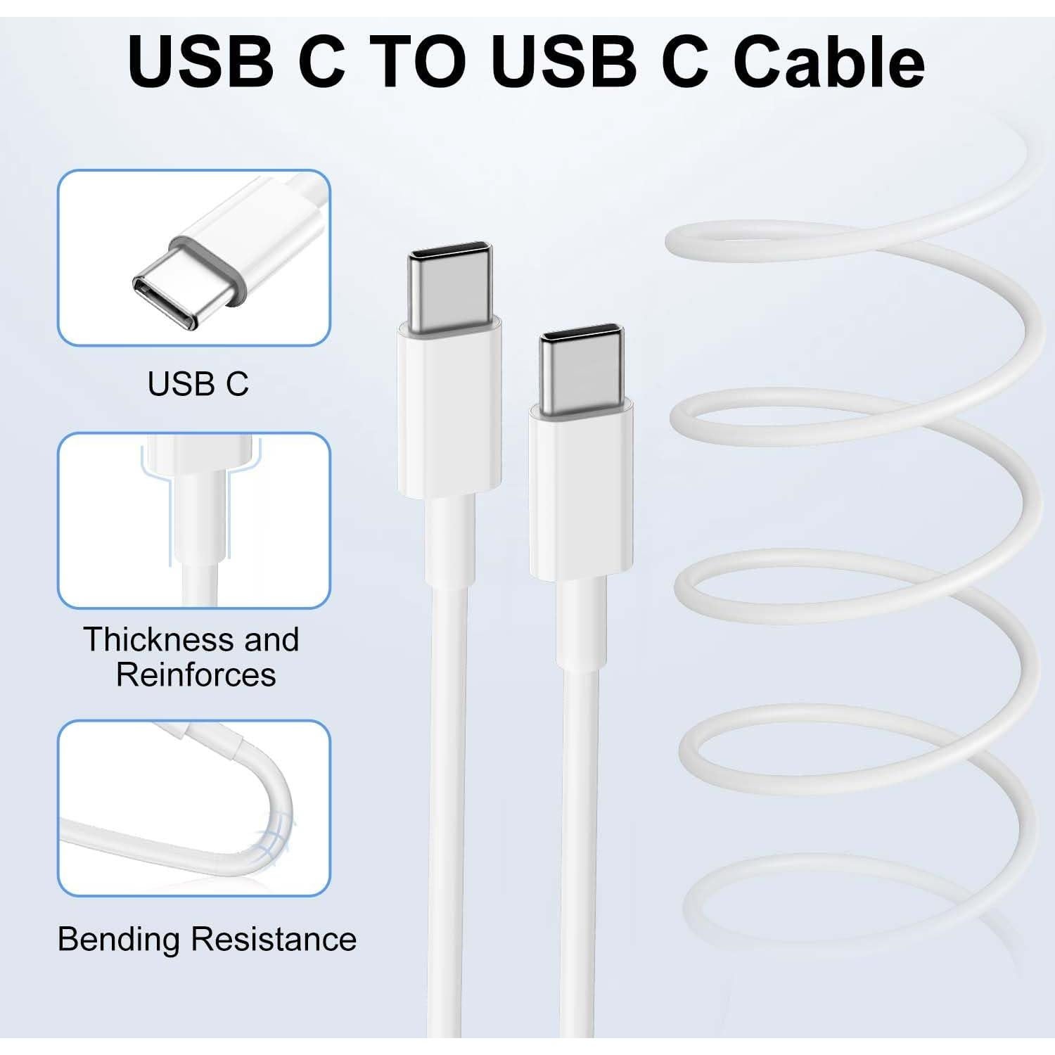 Cargador Rápido 20W USB C Apple + 2 Cables 10FT