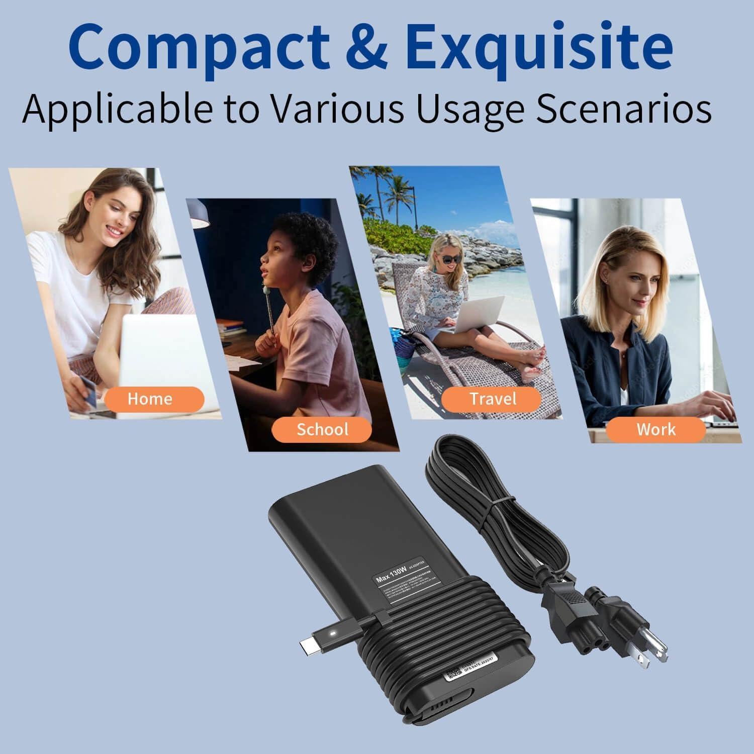Cargador USB C 130W Dell - Compatible con XPS, Latitude, Precision