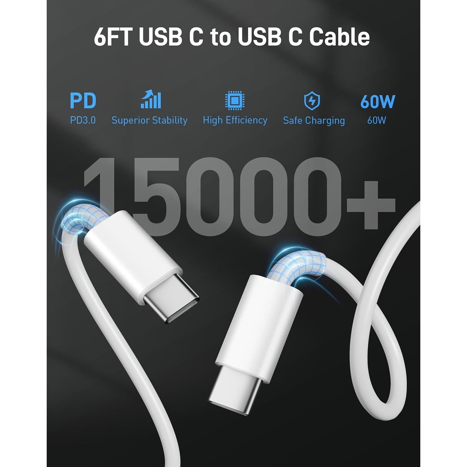 Cargador Rápido USB C 35W para iPad Pro y Air - Blanco