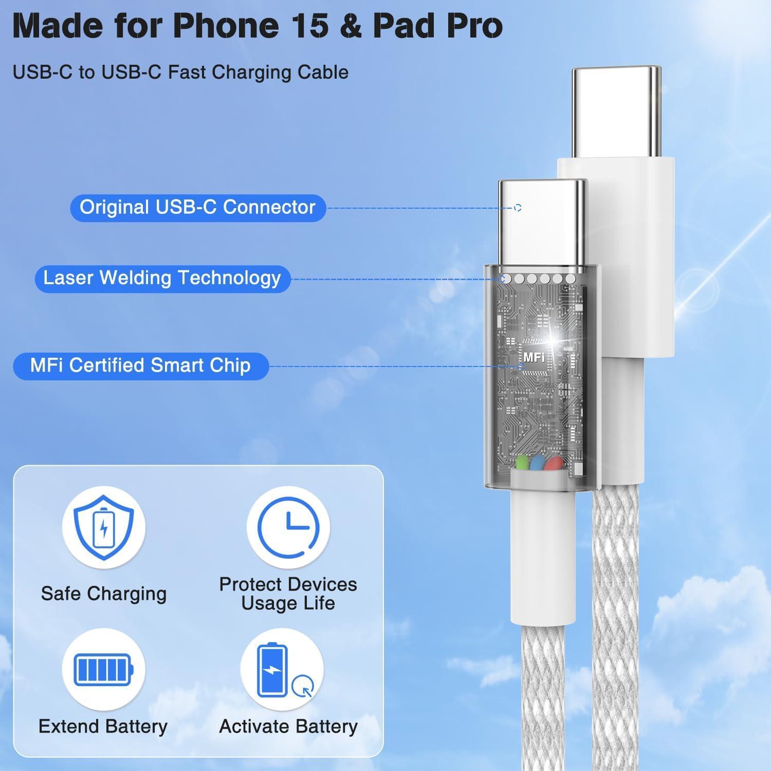 Cargador Rápido USB-C 20W Arparnar para iPhone 16/15 y iPad