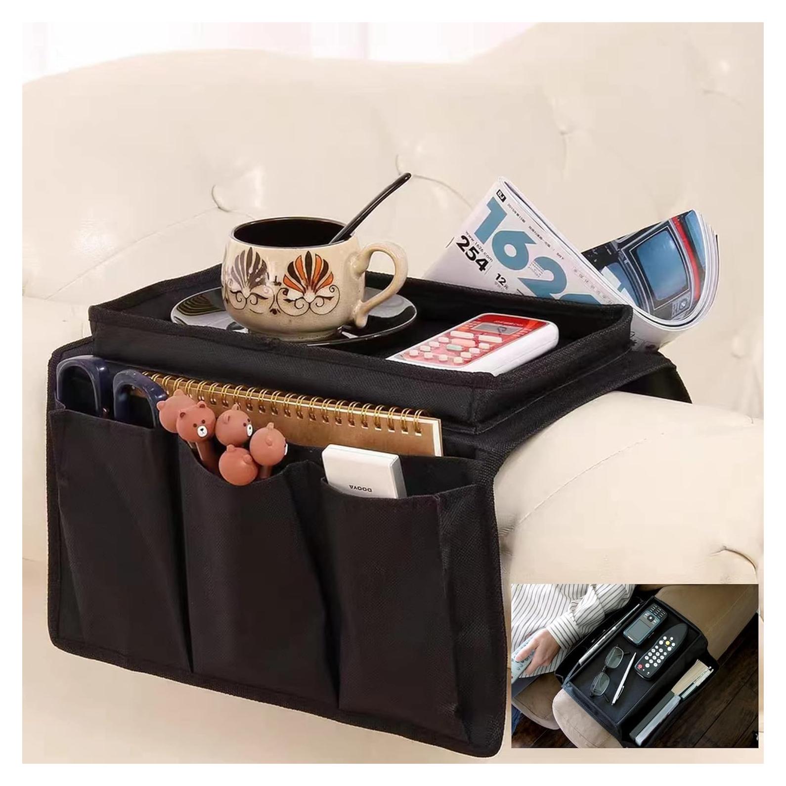 Organizador de Reposabrazos AstonTex Negro con 5 Bolsillos