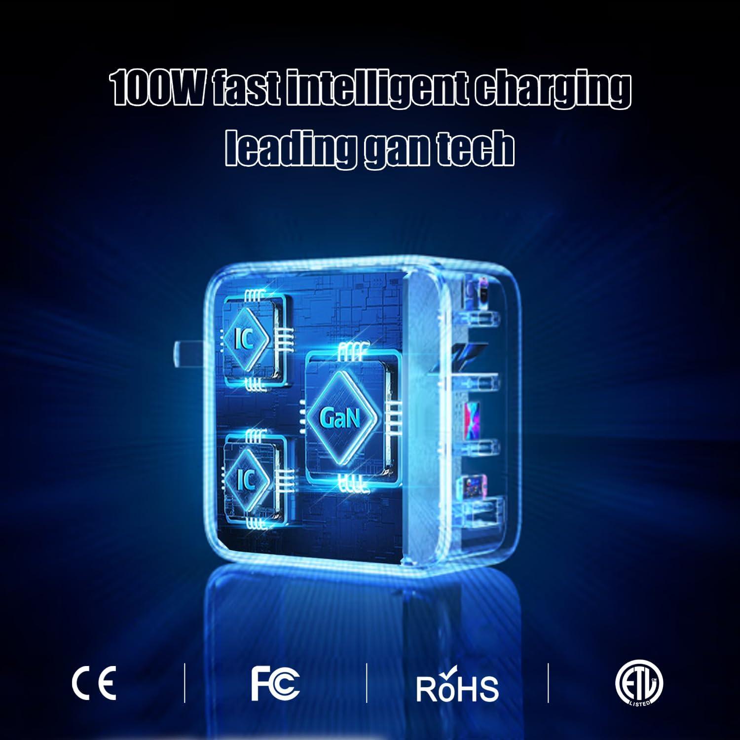 Cargador USB C 100W 4 Puertos PD GaN DongGuan Simer