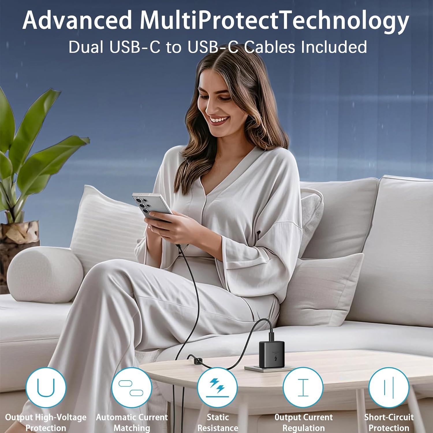 Cargador Rápido 45W USB-C XOUBZ para Samsung Galaxy S25/S24/S23