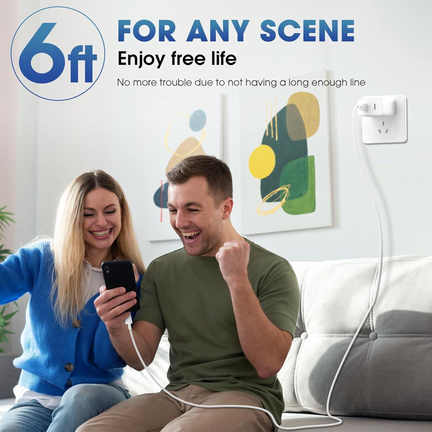 Cargador Rápido Dual USB-C 45W PGQBS para iPhone 16 Pro Max