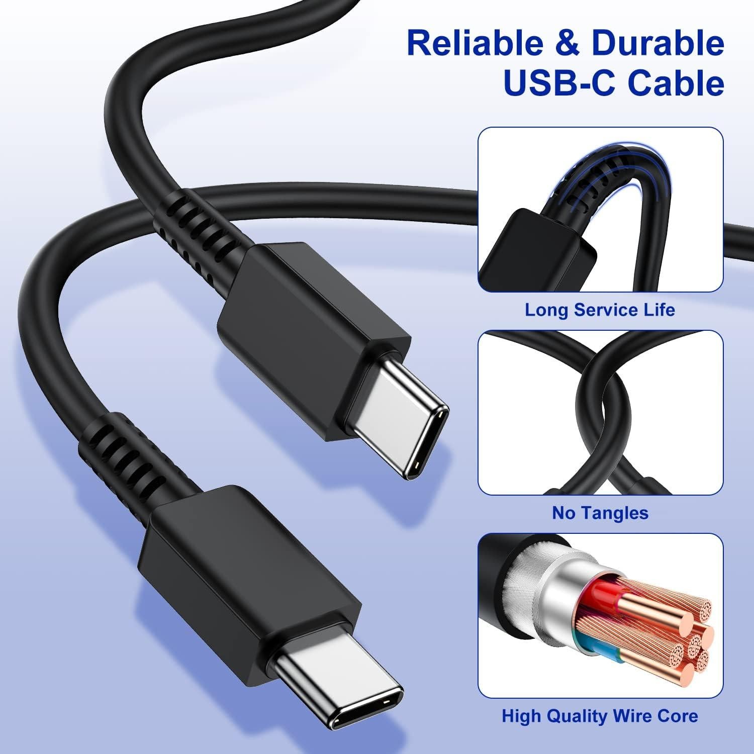 Cargador Rápido 45W Samsung + Cable USB C 3m - 2 Pack