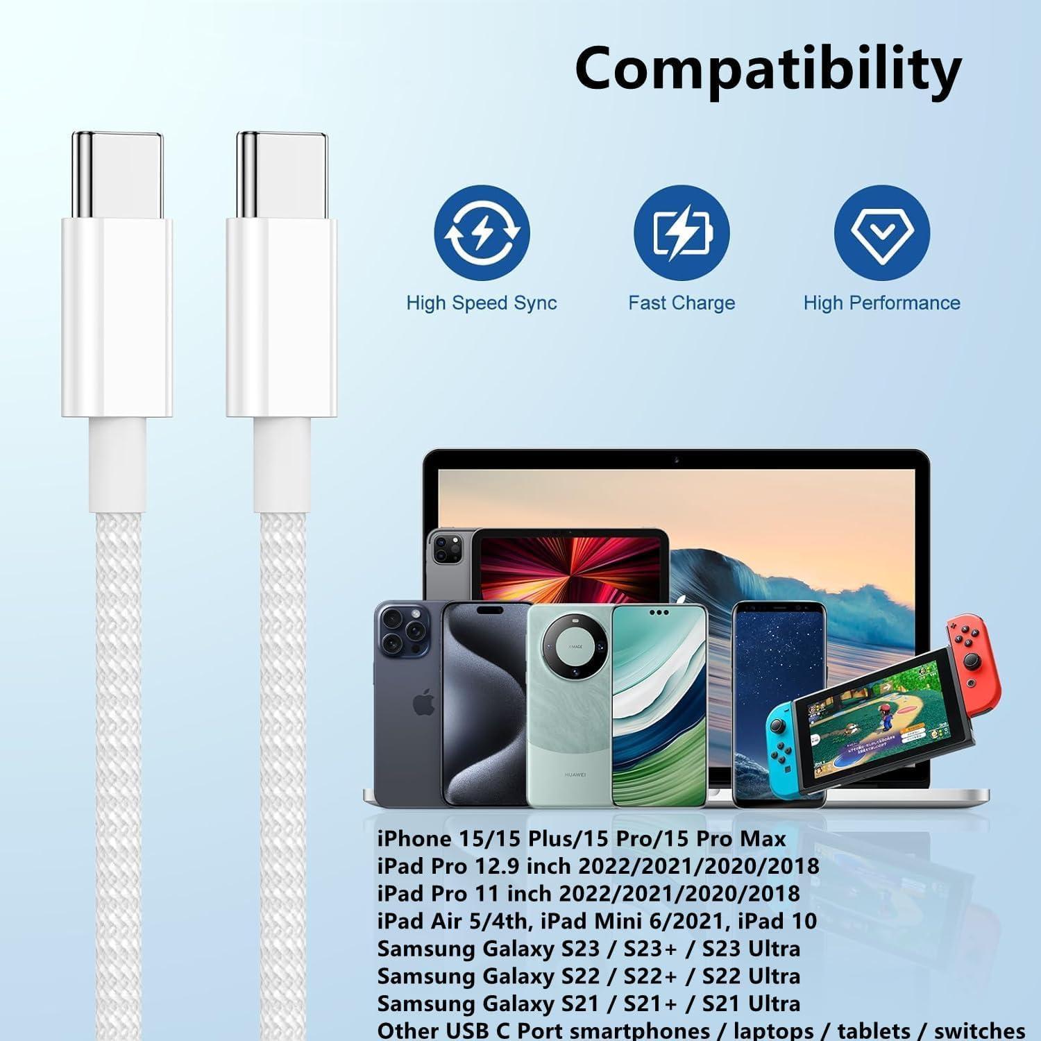Cable de carga USB C a C 1.83m 60W Cionum para iPhone 16/15