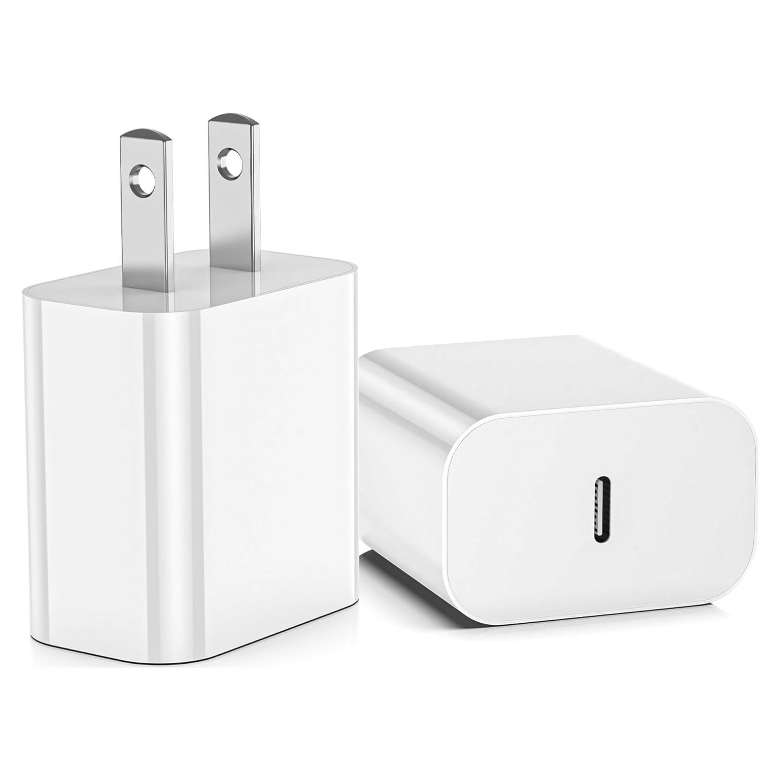 Cargador USB C Rápido 20W PGQBS 2Pack para iPhone y iPad
