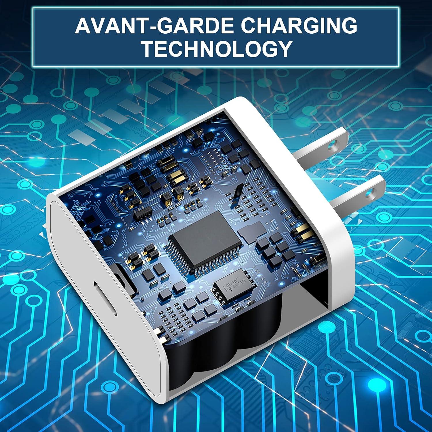 Cargador Rápido USB-C 20W para iPad Pro y iPhone - 2m