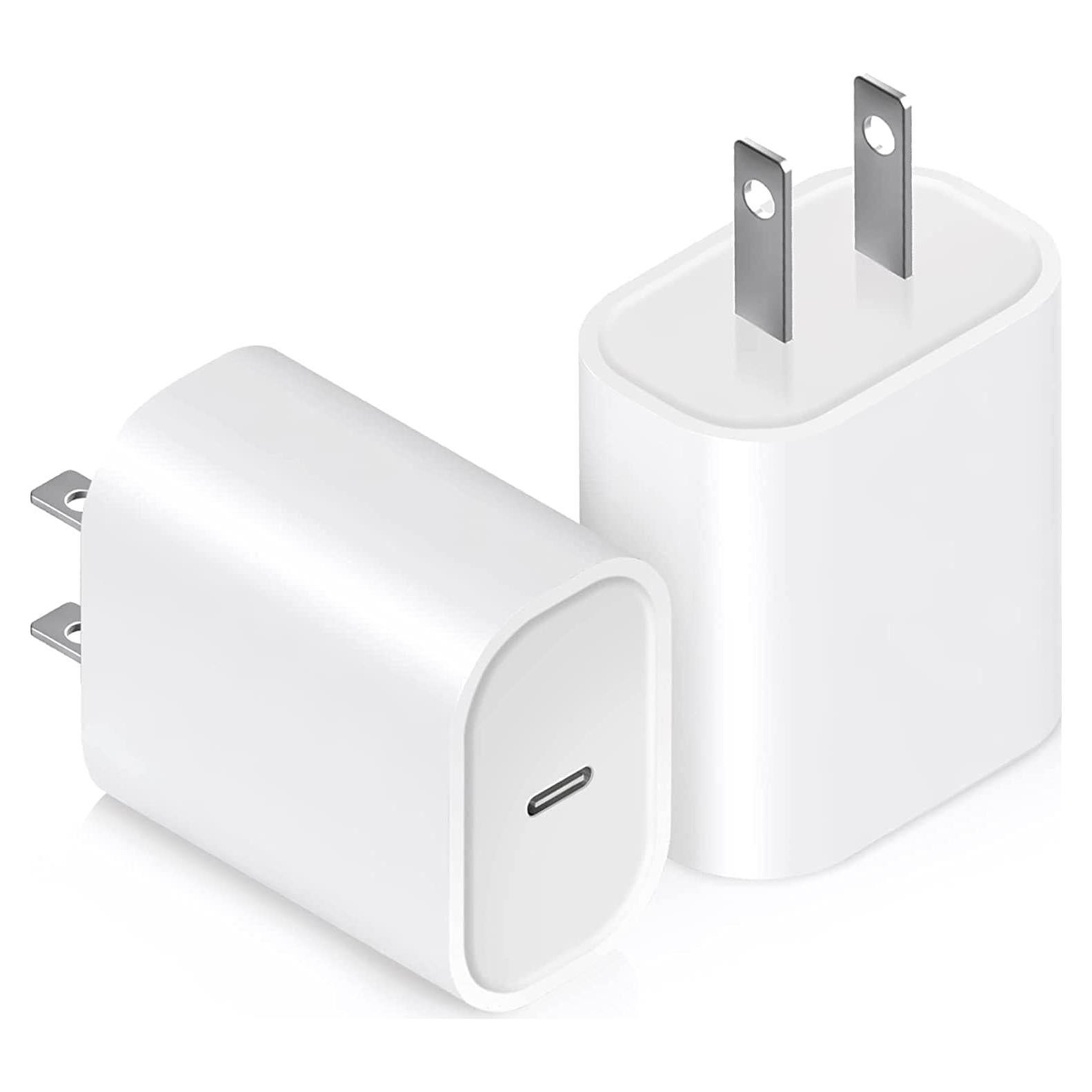 Cargador USB C 20W Ocupwei Rápido 2 Pack Blanco