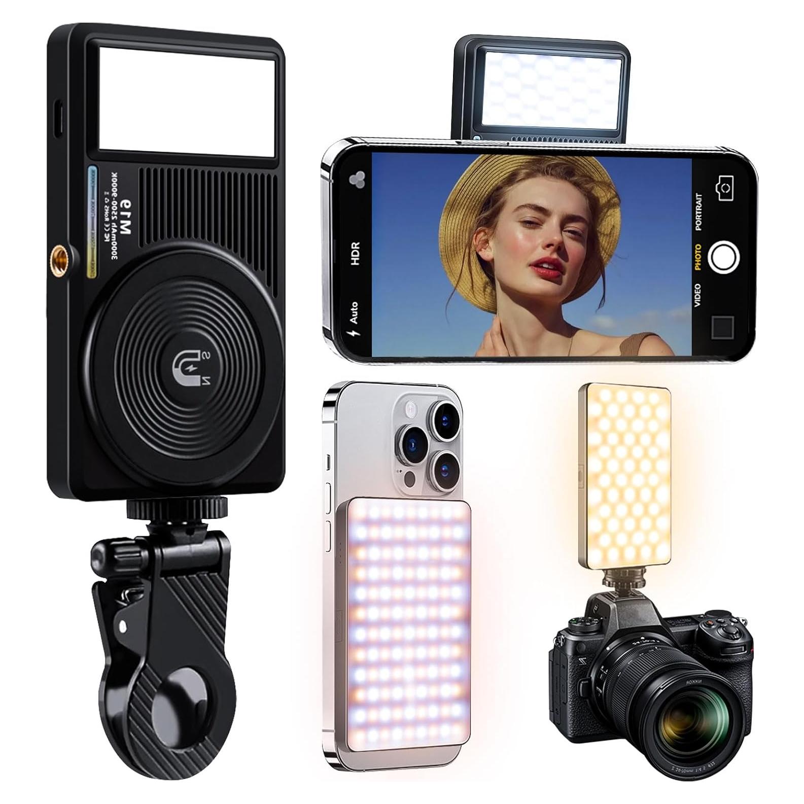 Luz de Selfie LED Magnética Hefrseyo Doble Cara 3000mAh