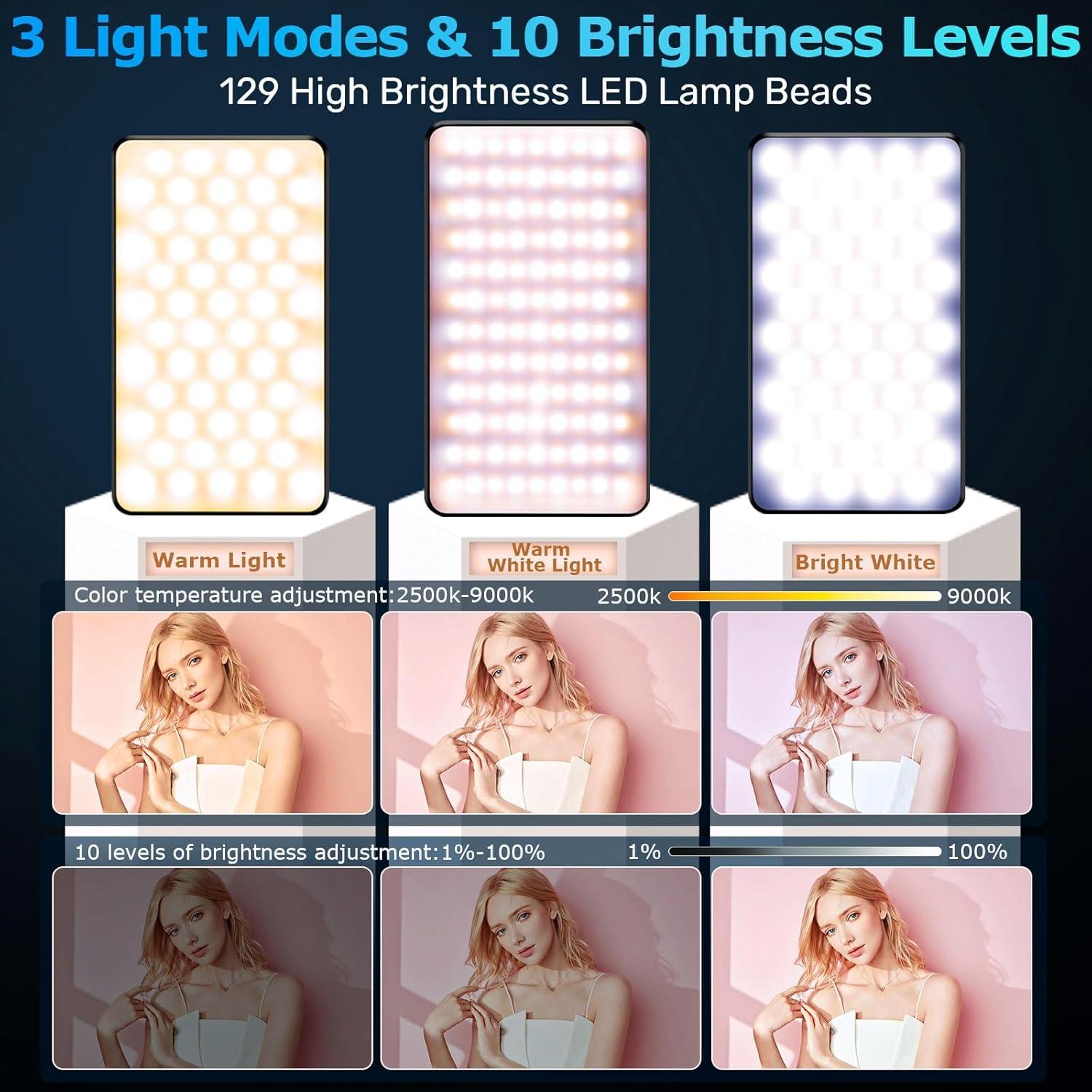 Luz de Selfie LED Magnética Hefrseyo Doble Cara 3000mAh