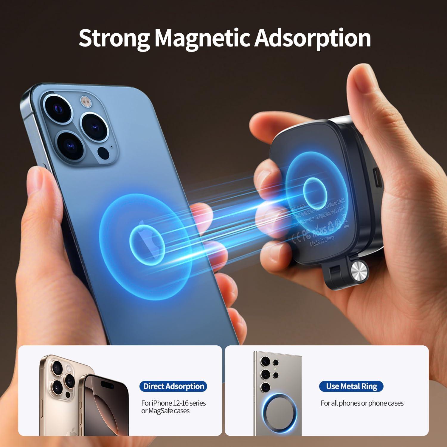 Luz de Selfie Magnética yAyusi para iPhone con Espejo 6x7cm