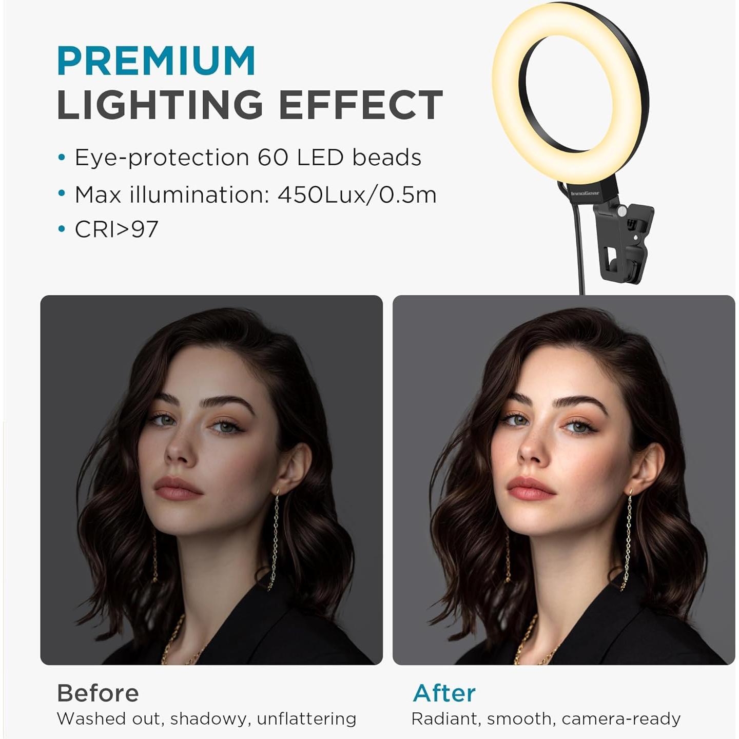 Luz de Anillo USB InnoGear F-602 60 LED 450Lux Ajustable