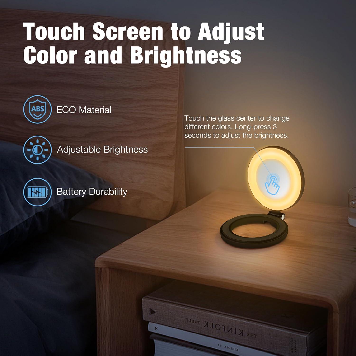 Anillo de Luz Magnético con Espejo para Smartphones Negro