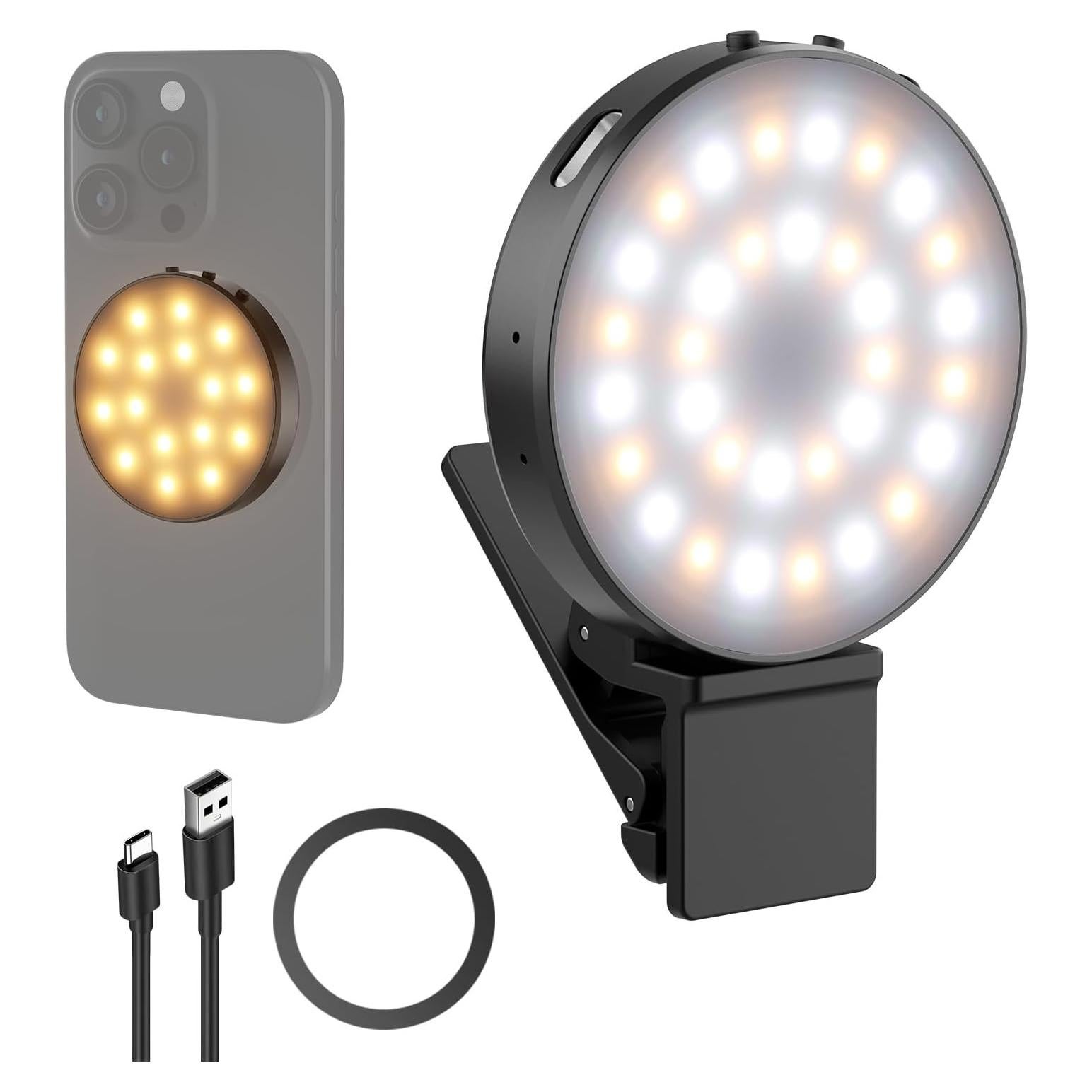 Luz Selfie LED NEEWER NL32R Magnética para iPhone y Laptops