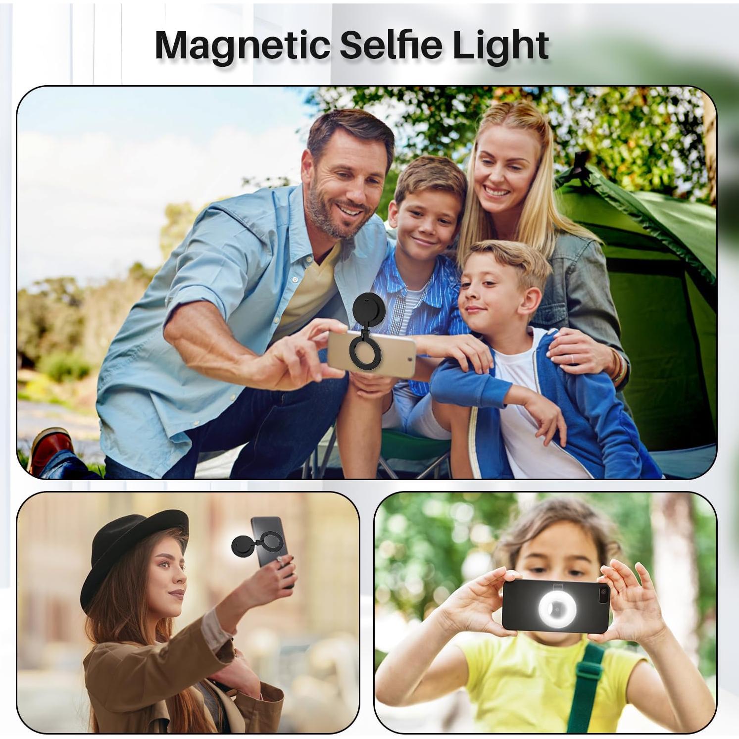 Anillo de Luz de Selfie Magnético SENWOW 3 Modos Ajustables