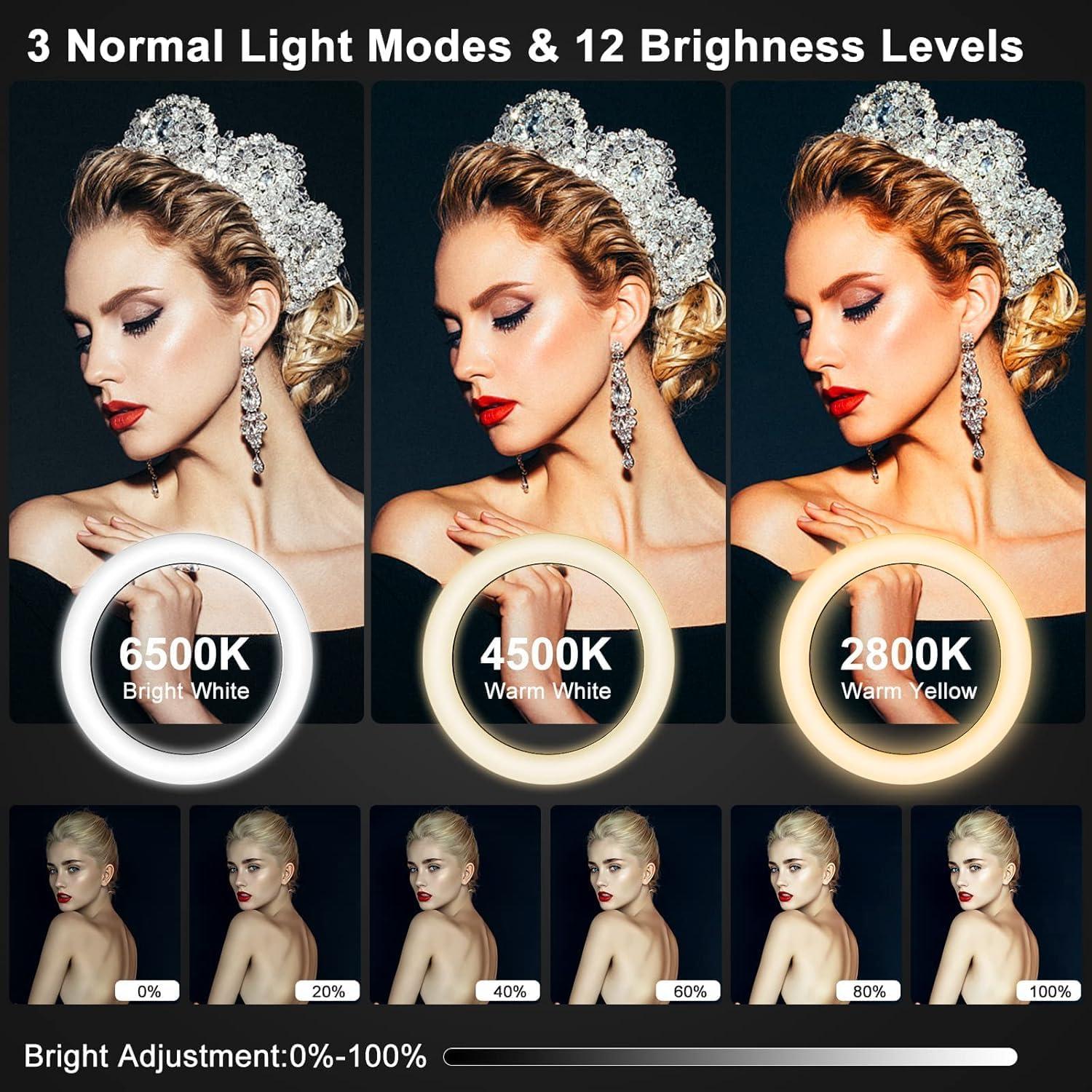 Anillo de Luz Selfie RGB 33 cm WisaKey con Trípode 193 cm