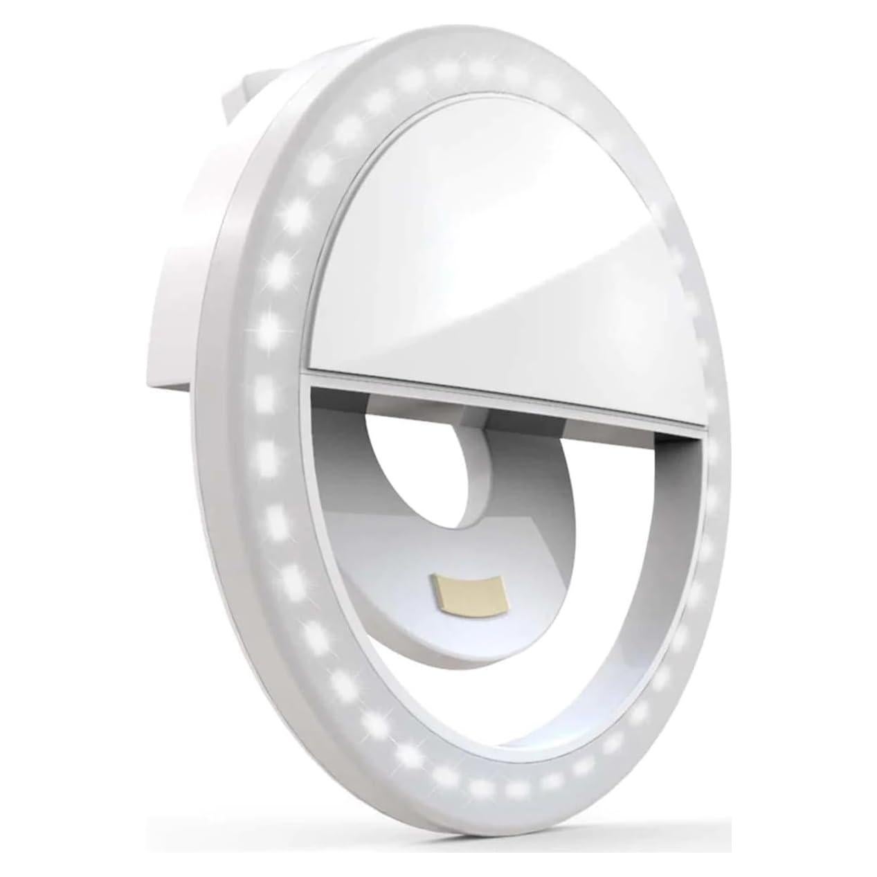 Luz de Anillo Clip-On Bower 36 LED Recargable para Selfies