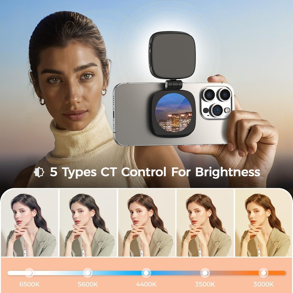 Luz de Selfie Magnética Sanqi Youpin con Espejo y 5 Colores