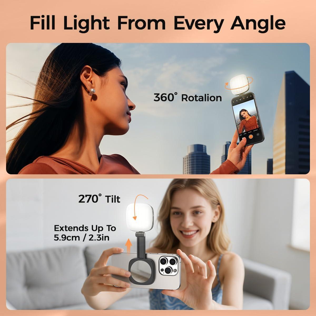 Luz de Selfie Magnética Sanqi Youpin con Espejo y 5 Colores