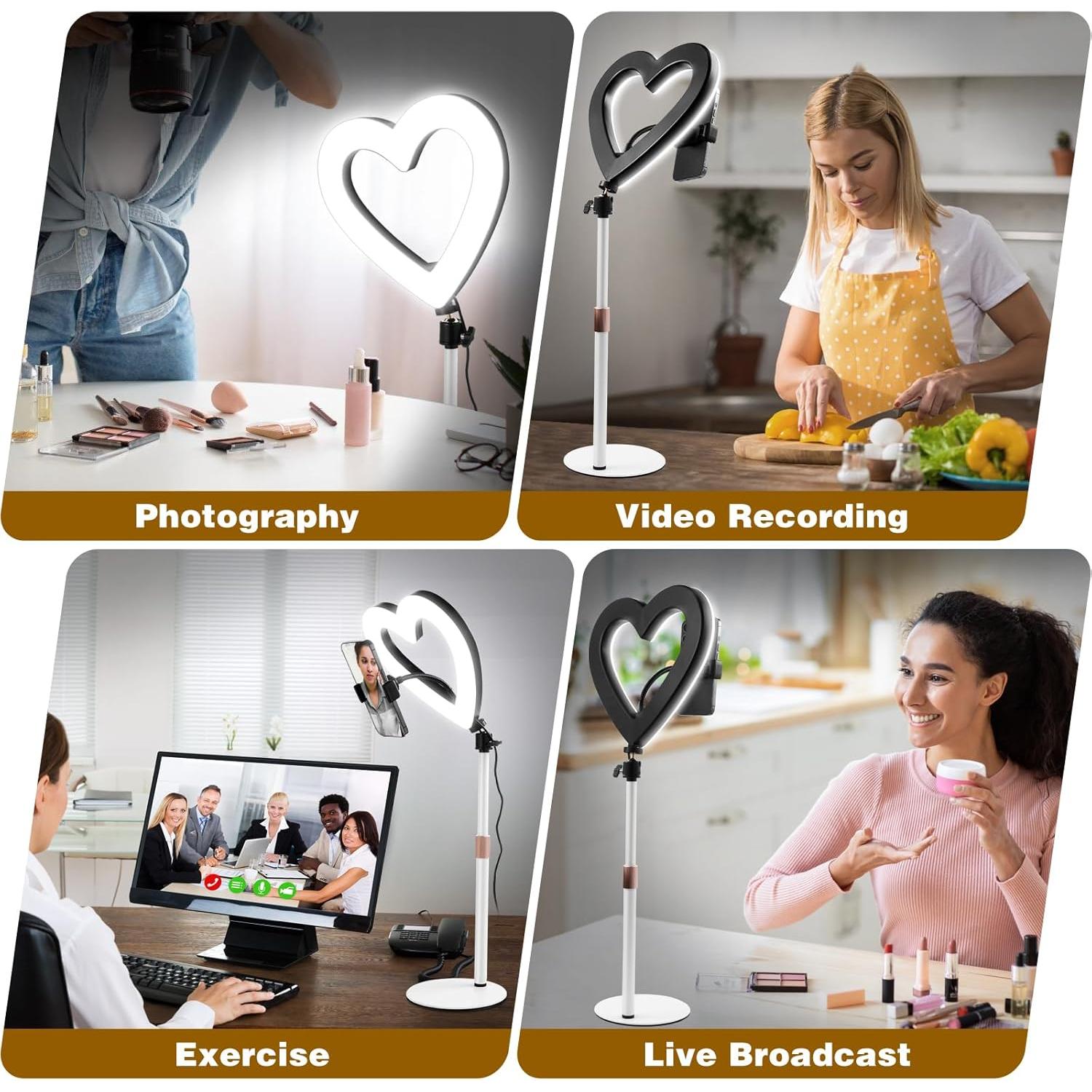 Anillo de Luz LED 10" NANBEITONG RGB con Soporte para Teléfono